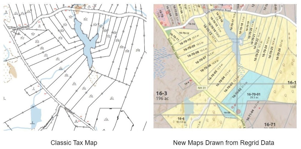 Classic Tax Map vs New Maps Drawn from Regrid Data